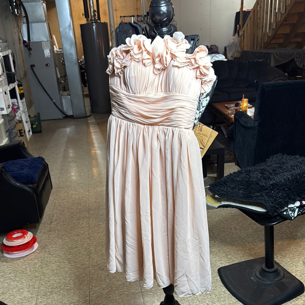 Elegant Ruffled Cream Dress